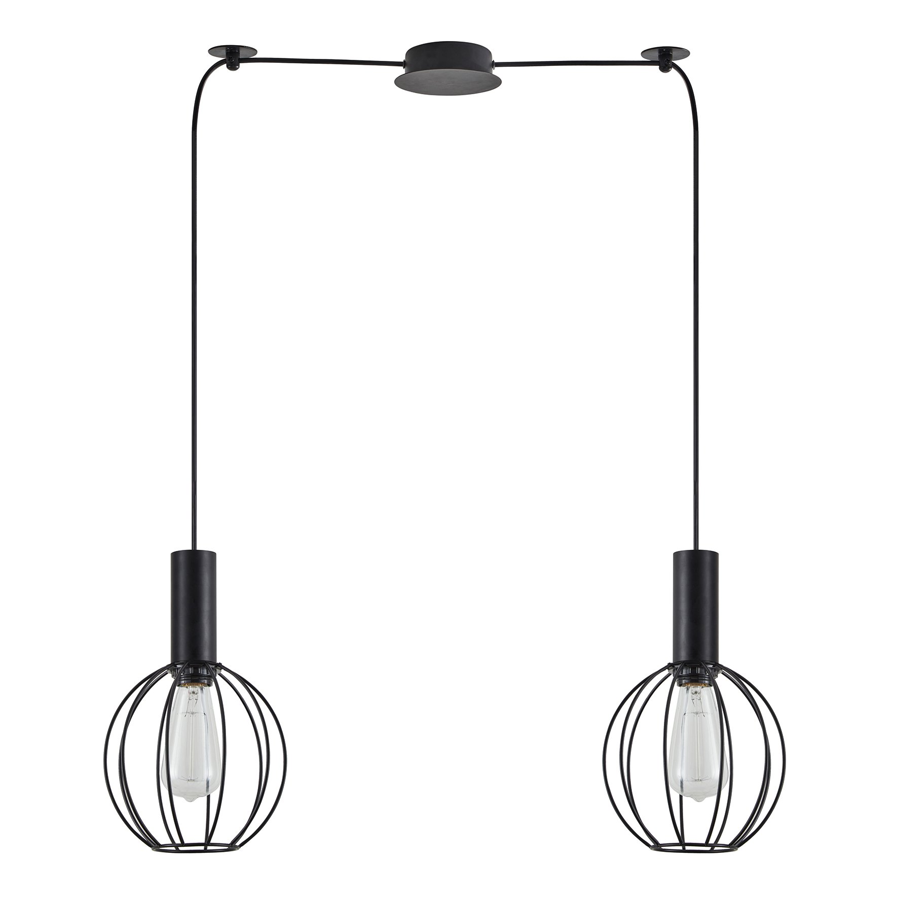 77-8536 SE21-BL-4-BL2-GR2 ADEPT TUBE Black Pendant Black Metal Grid+ - Image 1