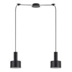 SE21-BL-4-BL2-MS1 ADEPT  TUBE Black Pendant Black Metal Shade+