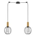 SE21-GM-4-BL2-GR1  ADEPT TUBE Gold Matt Pendant Black Metal Grid+