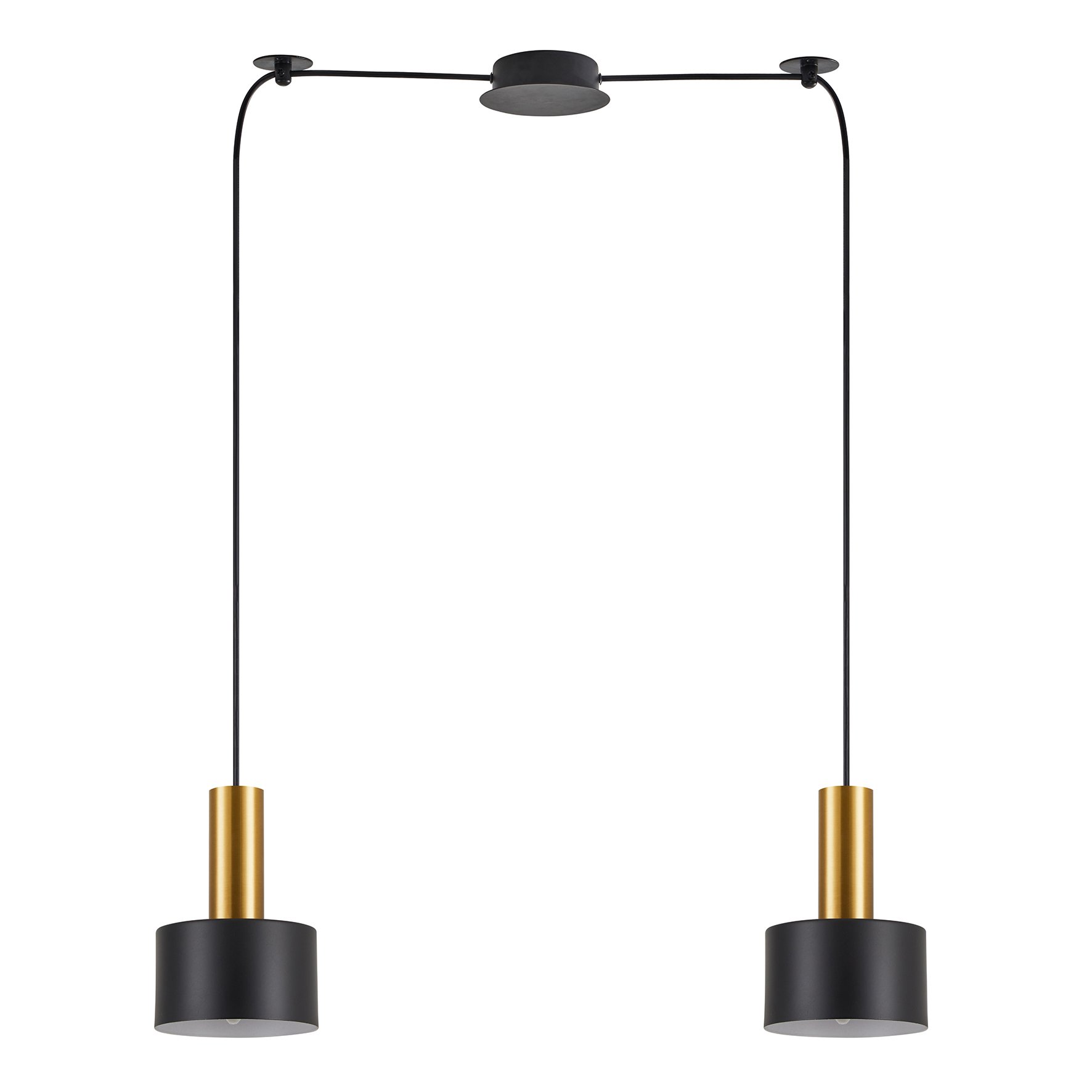 77-8634 SE21-GM-4-BL2-MS1 ADEPT TUBE Gold Matt Pendant Black Metal Shade+ - Image 1