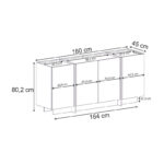 Μπουφές Dorma Megapap χρώμα καρυδί milano 180x45x80,2εκ. - Image 7