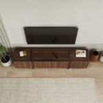 Έπιπλο τηλεόρασης Lowen Megapap χρώμα καρυδί milano 180x35x46,2εκ. - Image 4