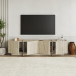 Έπιπλο τηλεόρασης Lowen Megapap χρώμα travertine 180x35x46,2εκ. - Image 2