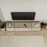 Έπιπλο τηλεόρασης Lowen Megapap χρώμα travertine 180x35x46,2εκ. - Image 4