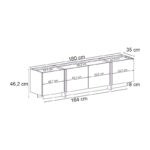 Έπιπλο τηλεόρασης Lowen Megapap χρώμα travertine 180x35x46,2εκ. - Image 7