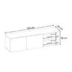 Έπιπλο τηλεόρασης επιτοίχιο Conrad Megapap χρώμα travertine 140x35x38εκ. - Image 4