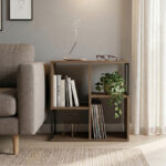 Βιβλιοθήκη Bolton Megapap χρώμα ανοιχτό καρυδί 62x22x62εκ. - Image 3