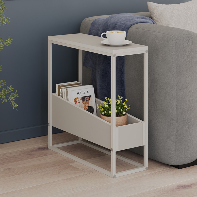 GP037-03042-0 Τραπεζάκι βοηθητικό Lido Megapap χρώμα sandstone 60x22x62εκ. - Image 1