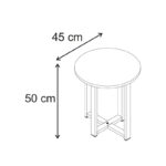 Τραπεζάκι βοηθητικό Mesa Megapap χρώμα sapphire oak Ø45x50εκ. - Image 5
