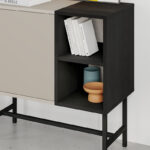 Μπουφές Mona Megapap χρώμα sandstone - black wood 81x40x80εκ. - Image 4