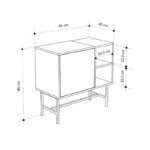 Μπουφές Mona Megapap χρώμα sandstone - black wood 81x40x80εκ. - Image 7