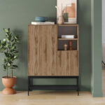 Μπουφές Amira Megapap χρώμα καρυδί Ud - black wood 90x40x125εκ. - Image 3