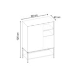 Μπουφές Amira Megapap χρώμα καρυδί Ud - black wood 90x40x125εκ. - Image 7