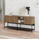 Μπουφές Amira Megapap χρώμα καρυδί Ud - black wood 180x40x80εκ.
