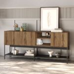 Μπουφές Amira Megapap χρώμα καρυδί Ud - black wood 180x40x80εκ. - Image 5