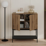 Μπουφές Amira Megapap χρώμα καρυδί Ud - black wood 80x40x90εκ. - Image 2