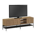 Έπιπλο τηλεόρασης Amira Megapap χρώμα καρυδί Ud - black wood 180x35x55εκ. - Image 5