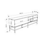 Έπιπλο τηλεόρασης Amira Megapap χρώμα καρυδί Ud - black wood 180x35x55εκ. - Image 6