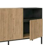 Μπουφές Cailin Megapap χρώμα sepet oak - black wood 140x41,8x80εκ. - Image 3