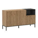 Μπουφές Cailin Megapap χρώμα sepet oak - black wood 140x41,8x80εκ. - Image 4