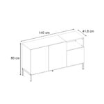 Μπουφές Cailin Megapap χρώμα sepet oak - black wood 140x41,8x80εκ. - Image 5