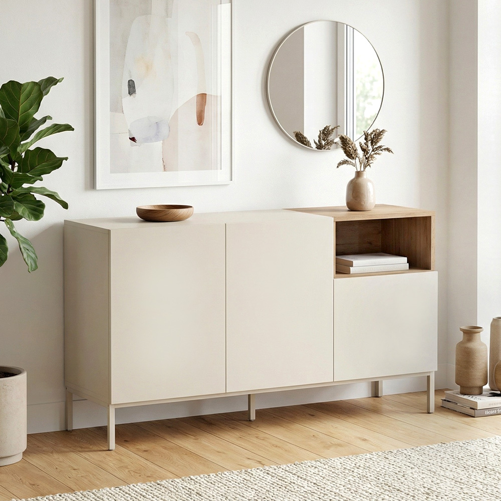 GP037-03262-0 Μπουφές Cailin Megapap χρώμα sandstone - sepet oak 140x41,8x80εκ. - Image 1