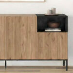 Μπουφές Cailin Megapap χρώμα sepet oak - black wood 180x41,8x80εκ. - Image 2