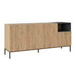 Μπουφές Cailin Megapap χρώμα sepet oak - black wood 180x41,8x80εκ. - Image 3