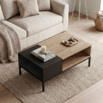 Τραπεζάκι σαλονιού Cailin Megapap χρώμα sepet oak - black wood 90x56x40,6εκ. - Image 2