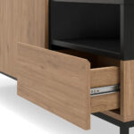 Έπιπλο τηλεόρασης Cailin Megapap χρώμα sepet oak - black wood 140x41,8x55εκ. - Image 4