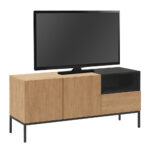 Έπιπλο τηλεόρασης Cailin Megapap χρώμα sepet oak - black wood 140x41,8x55εκ. - Image 6