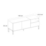 Έπιπλο τηλεόρασης Cailin Megapap χρώμα sepet oak - black wood 140x41,8x55εκ. - Image 7
