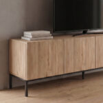 Έπιπλο τηλεόρασης Cailin Megapap χρώμα sepet oak - black wood 180x41,8x55εκ. - Image 3