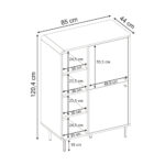 Μπουφές Colia Megapap χρώμα sepet oak 85x44x120,4εκ. - Image 7