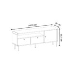 Έπιπλο τηλεόρασης Colia Megapap χρώμα sepet oak 140,3x34x55,7εκ. - Image 9