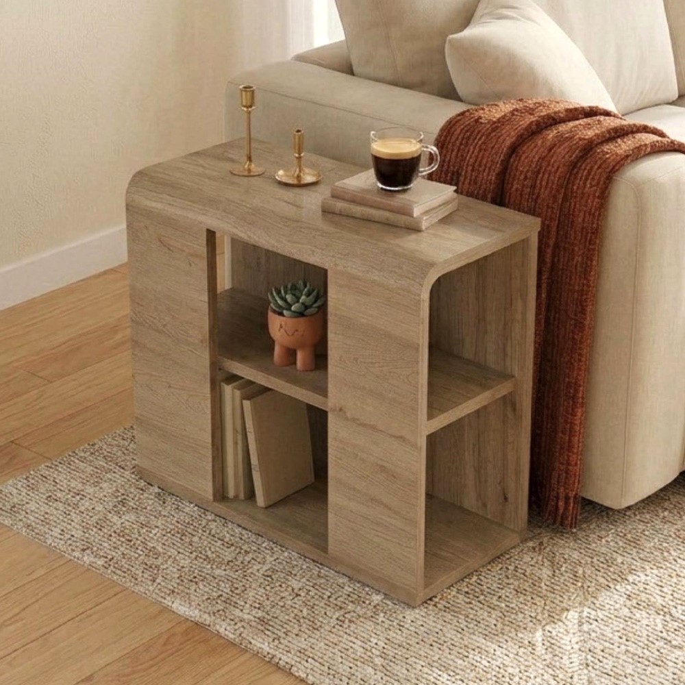 GP037-03371-0 Τραπεζάκι βοηθητικό Colia Megapap χρώμα sepet oak 58x25x50εκ. - Image 1