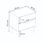 Κομοδίνο Marquise Megapap χρώμα sandstone 50x35x52,3εκ. - Image 8