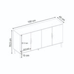 Μπουφές Marquise Megapap χρώμα sandstone 150x40x78,5εκ. - Image 8