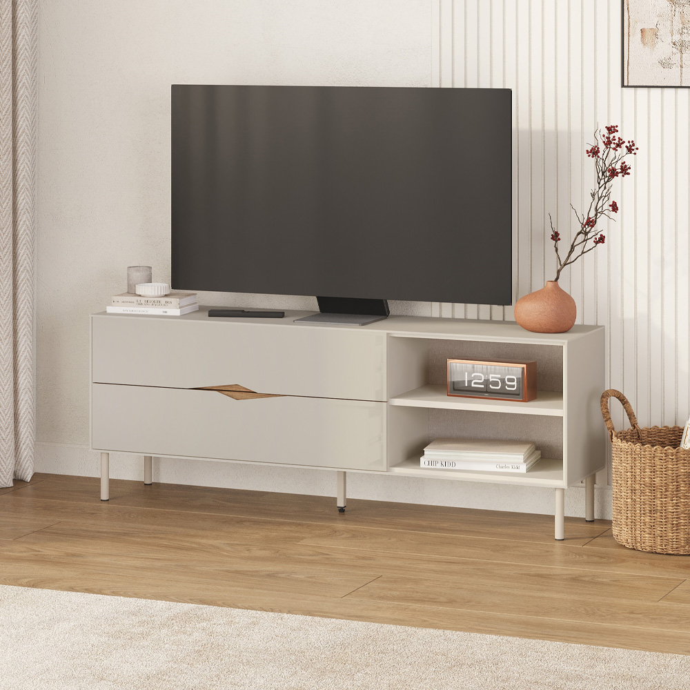 GP037-03421-0 Έπιπλο τηλεόρασης Marquise Megapap χρώμα sandstone 150x35x56εκ. - Image 1
