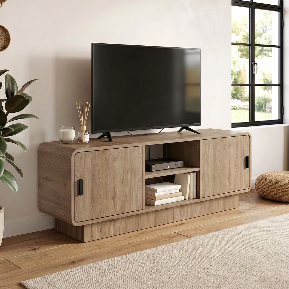 GP037-03511-0 Έπιπλο τηλεόρασης Rovel Megapap χρώμα sepet oak 140,3x39x50εκ. - Image 1