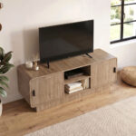 Έπιπλο τηλεόρασης Rovel Megapap χρώμα sepet oak 140,3x39x50εκ. - Image 2
