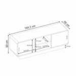 Έπιπλο τηλεόρασης Rovel Megapap χρώμα sepet oak 140,3x39x50εκ. - Image 7