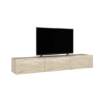 Έπιπλο τηλεόρασης επιτοίχιο Damla Megapap με LED χρώμα travertine 180x29,5x29,5εκ. - Image 9