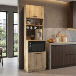 Έπιπλο κουζίνας Tuco 1 Megapap χρώμα sapphire oak 53,8x40x180εκ.