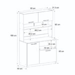 Έπιπλο κουζίνας Tuco 2 Megapap χρώμα sapphire oak 90x40x180εκ. - Image 9