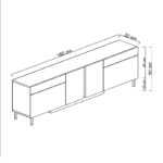 Έπιπλο τηλεόρασης Arlen Megapap με Led Rgb χρώμα travertine 180x32x50εκ. - Image 7