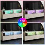 Έπιπλο τηλεόρασης Eco Megapap με Led Rgb χρώμα travertine 180x32x67εκ. - Image 2
