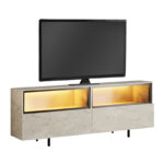 Έπιπλο τηλεόρασης Eco Megapap με Led Rgb χρώμα travertine 180x32x67εκ. - Image 6