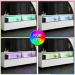 Έπιπλο τηλεόρασης Eco Megapap με Led Rgb χρώμα λευκό 180x32x67εκ. - Image 2