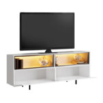 Έπιπλο τηλεόρασης Eco Megapap με Led Rgb χρώμα λευκό 180x32x67εκ. - Image 4